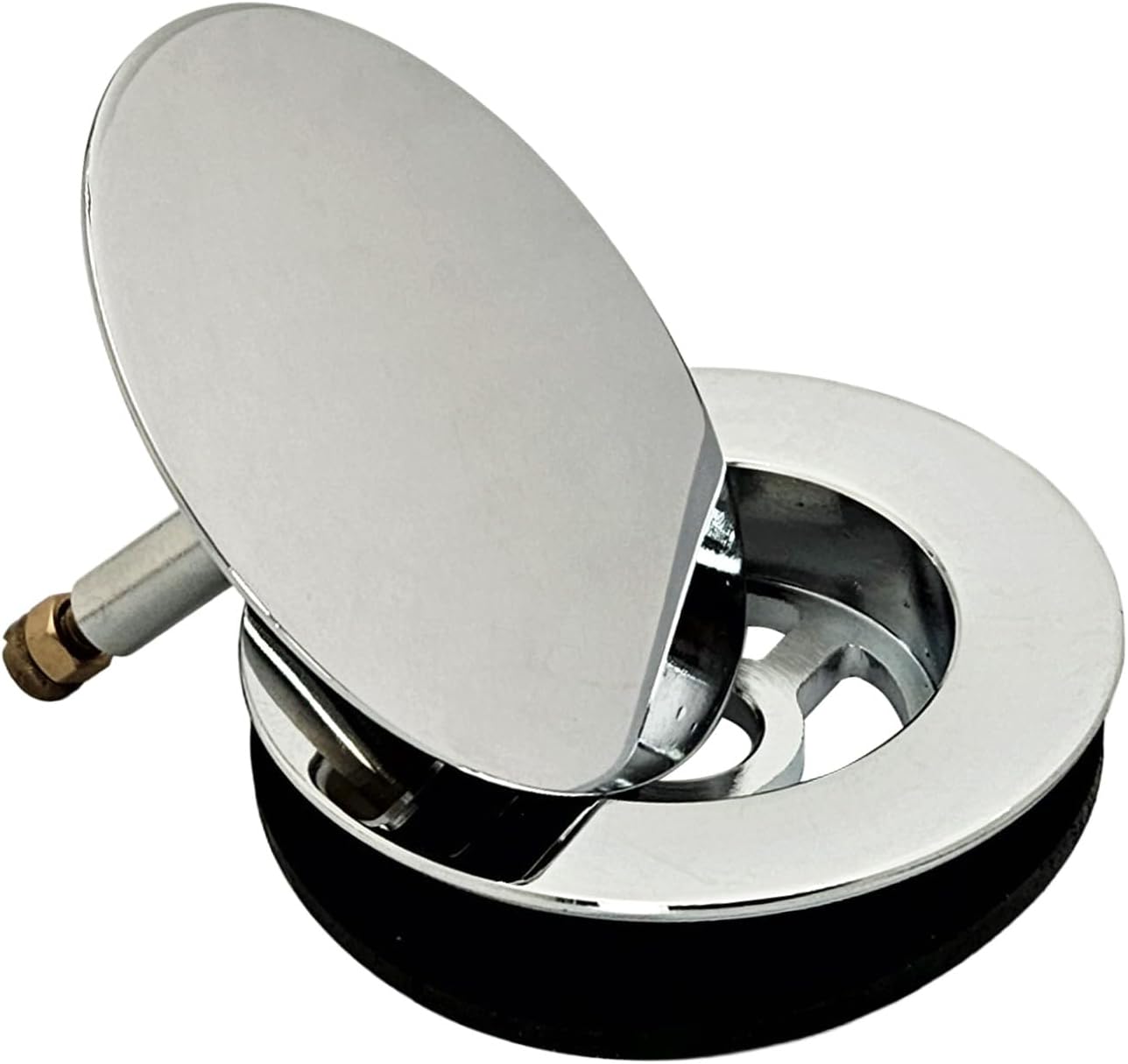 Westbrass D50P35SRE-05 35' Cable Drive Bathtub Drain Trim with Rotary Overflow Cover Knob, Pop-Up Stopper Sch. 40 PVC Fittings, Polished Nickel