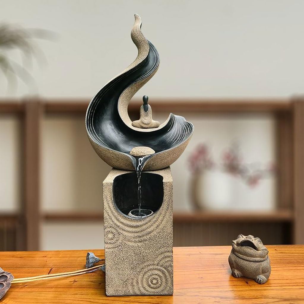 GUERNSEY Tabletop Fountain Chinese Style Water Ornaments Circulating Water Office Study Decoration Porch Desktop Fountain Indoor Fountain