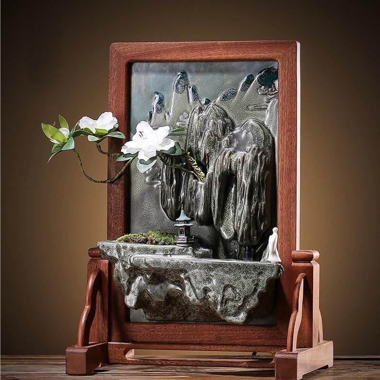 GUERNSEY Tabletop Fountain Tabletop Fountain Rockery Water Fountain Small Ornaments Indoor Desktop Landscape Decoration Indoor Fountain