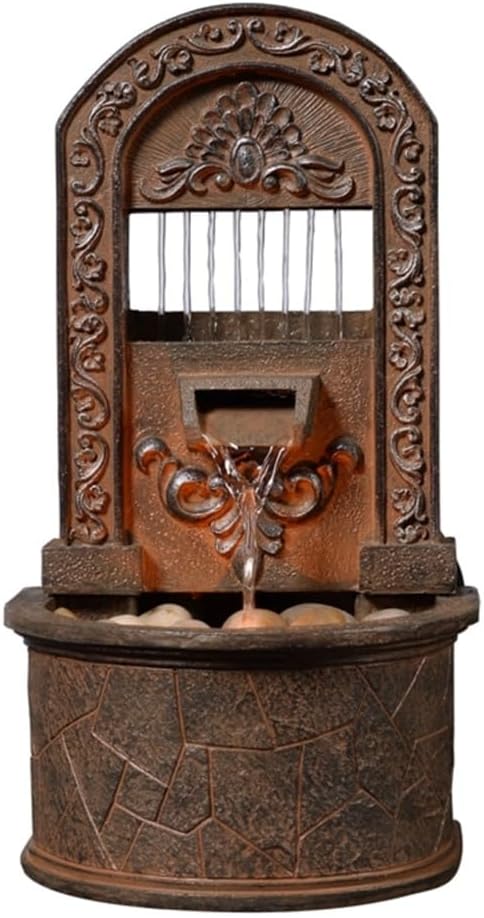 GRFIT Indoor Fountain Small Retro Desk Fountain, Recycled Water, Running Water Ornament, Decorative Ornament for Home Tabletop Fountain