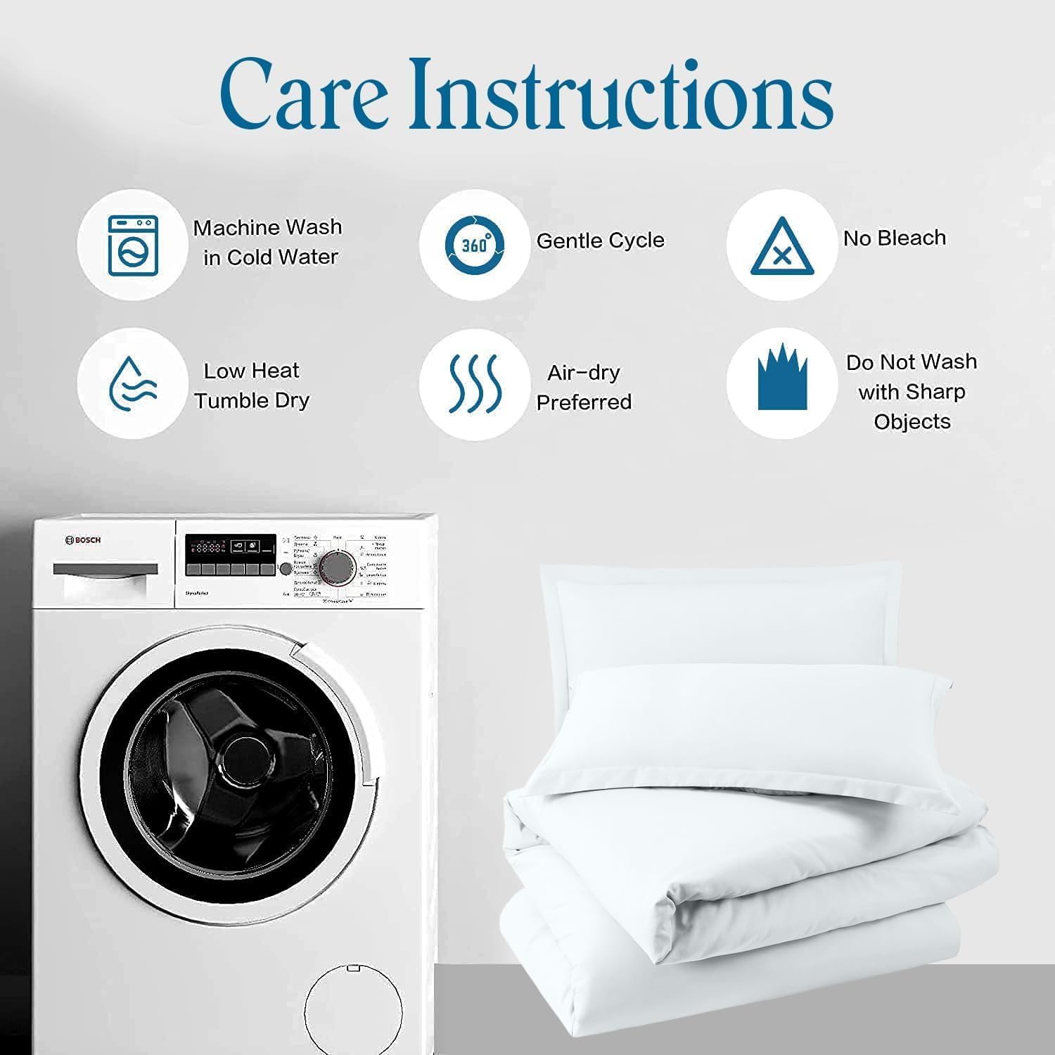Premium 5-Piece Twin Size Duvet Cover Set – 800 Thread Count Pima Cotton, Heavyweight Fabric, Zipper Closure & Corner Ties, Ultra Soft & Durable (White)