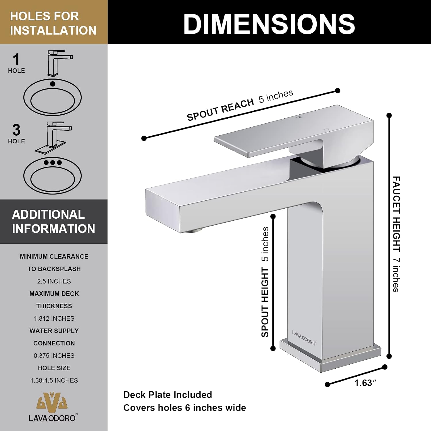 Lava Odoro 3-Setting Shower and Tub Faucet Set and Bathroom Faucet, Chrome