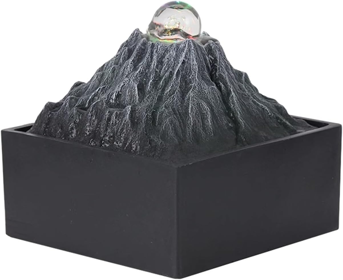 Tabletop Fountain Flowing Water Decoration Recycling Aquatic Office Transfer Rockery Fountain Wealth Invitation Desktop Creativity Simplicity Desktop Decoration Fountain Tabletop Water Fountain