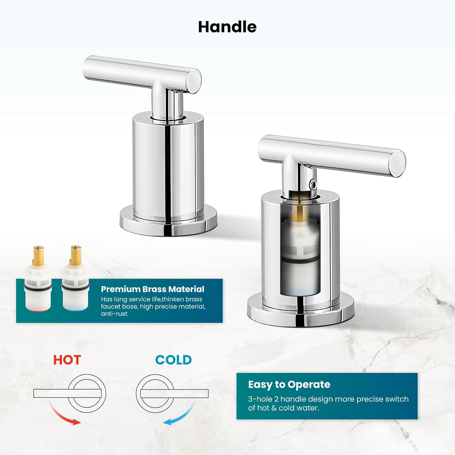 gotonovo 3 Hole 2 Handles Lavatory Basin Bathroom Sink Faucet with Pop Up Drain with Single-Handle Shower Faucet Set Shower Kit with Valve Shower Head and Handle Set Shower Trim Kit