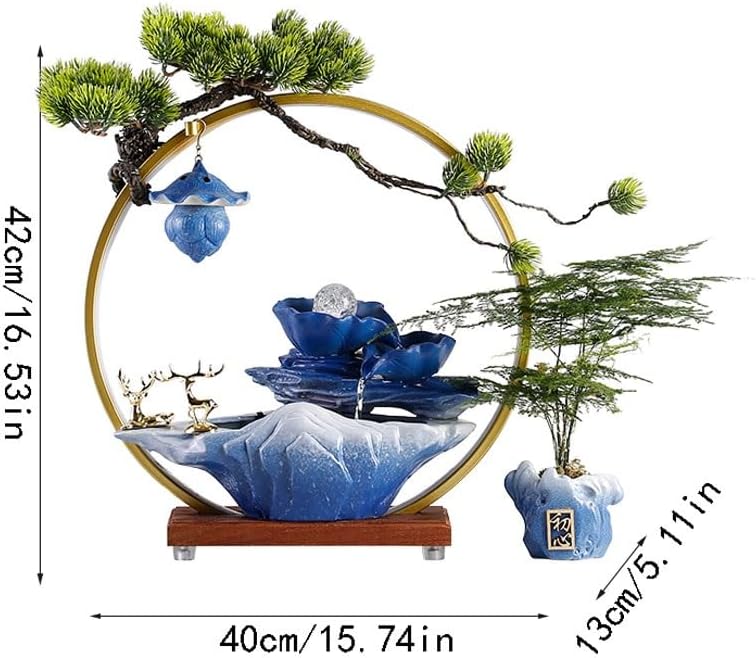 GUERNSEY Tabletop Fountain Creative Water Fountain Ornaments Office Circulating Water Desktop Fountain Coffee Table Desktop Ornaments Indoor Waterfall Feature Indoor Fountain