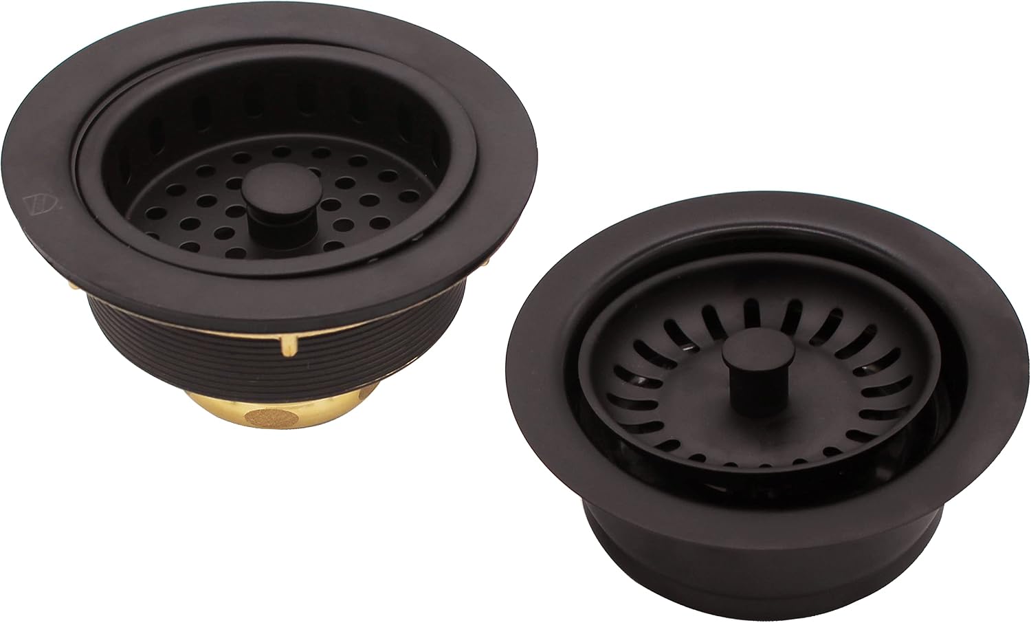 Westbrass CO2165S-12 COMBO PACK 3-1/2' Post Style Large Kitchen Sink Basket Strainer and Waste Disposal Drain Flange with Basket Strainer, Oil Rubbed Bronze