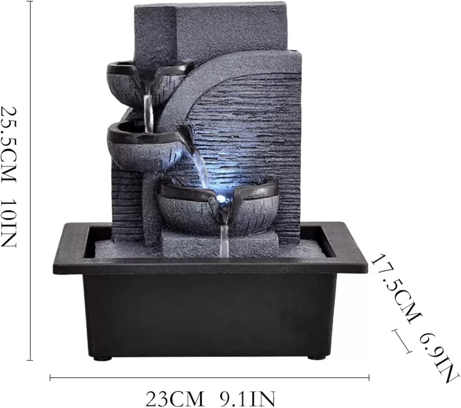 HIHELO Tabletop Fountain Simple Office Circulating Water Ornament Desktop Ornament Lucky Fountain Living Room Desktop Fountain Indoor Fountain