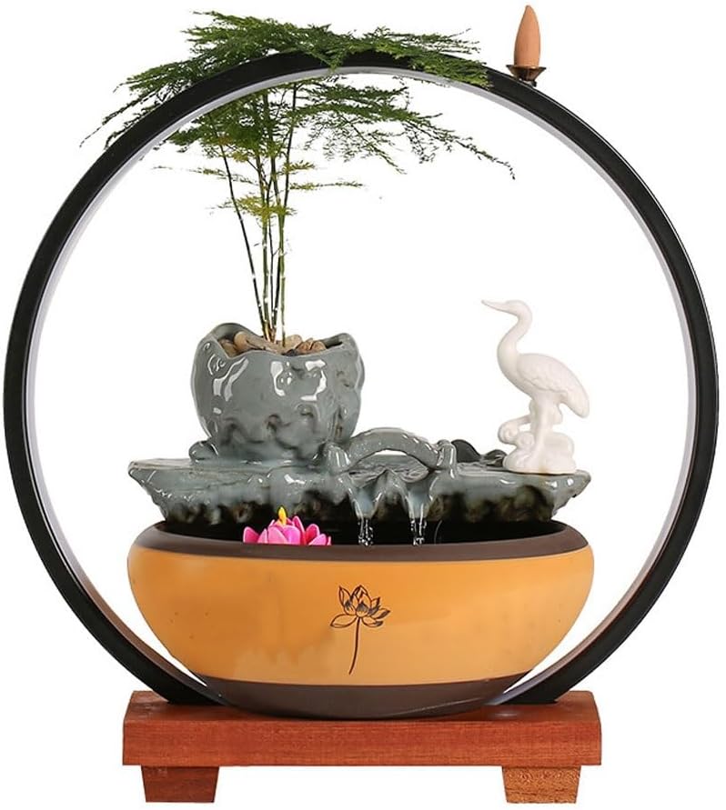 GUERNSEY Tabletop Fountain Small Home Desktop Fountain Water Ornaments Living Room Circulating Water Office Desktop Decorations Indoor Fountain