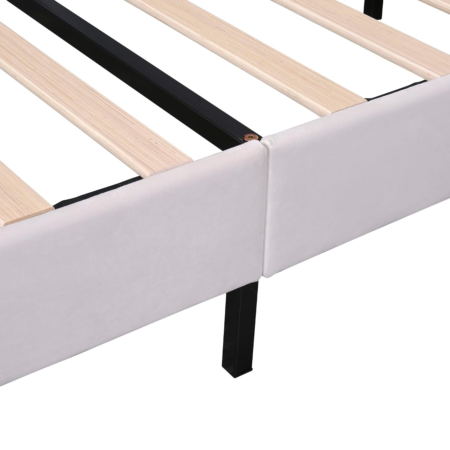 Full Size Velvet Upholstered Platform Bed with Flower Pattern Headboard,Bed Frame W/Wood Slat Support,for Bedroom,Apartment,Guest Room,Beige