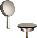 Westbrass Rotating Overflow with Pin for Easier Operation and Mushroom Drain Strainer, Stainless Steel, D50TP-20