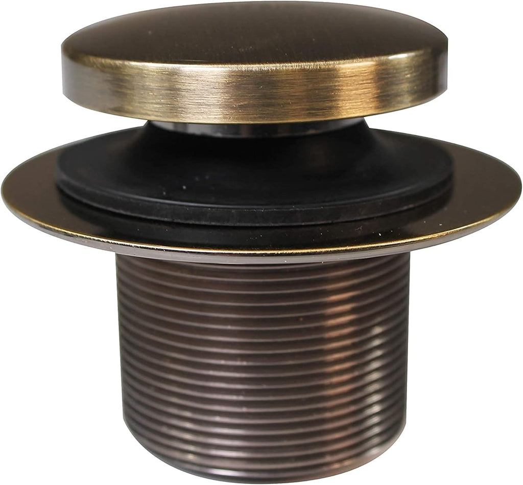Westbrass D93K-50-06 Universal Fine or Coarse Thread Replacement Bathtub Tip-Toe Drain Plug with 2-Hole Faceplate, 50-Pack, Antique Brass, 50 Count