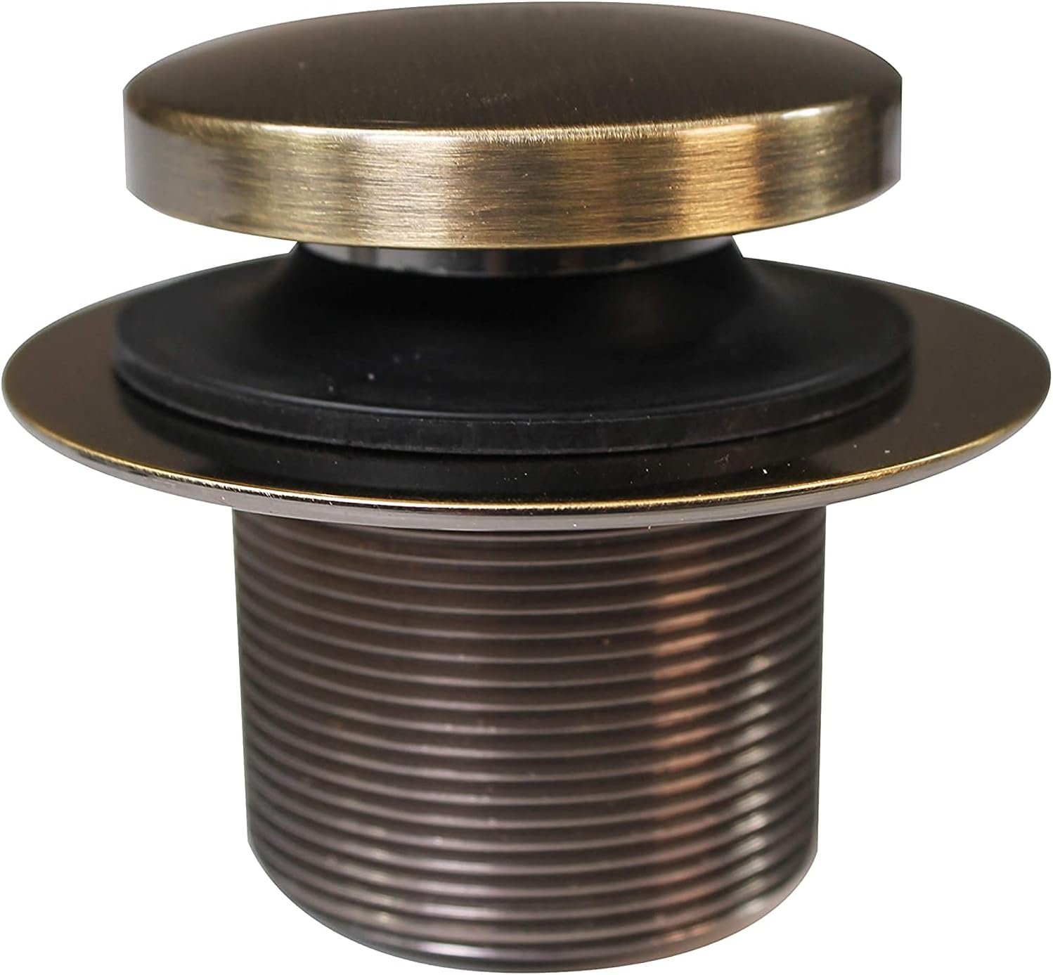 Westbrass D93K-50-06 Universal Fine or Coarse Thread Replacement Bathtub Tip-Toe Drain Plug with 2-Hole Faceplate, 50-Pack, Antique Brass, 50 Count