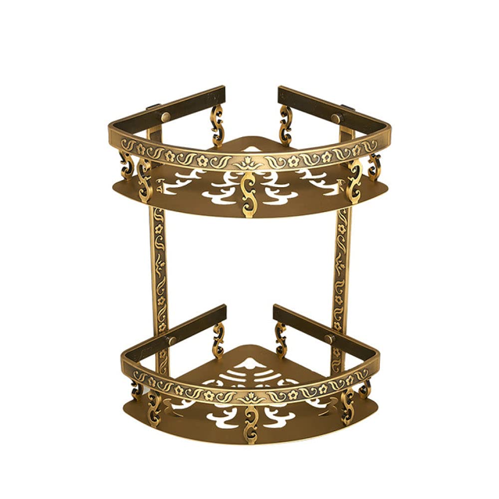 Antique Brass Bathroom Accessories - Wall-Mounted Towel Bar, Cup Holders, Hairdryer Rack, Tissue Roll & Soap Dish(Abs-001-1)