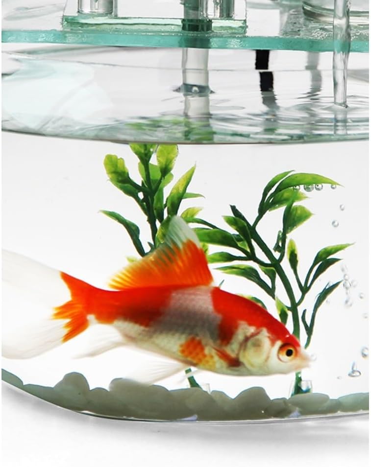GRFIT Indoor Fountain Glass Flow Zen Aquarium Fountain, Modern Minimalist Desktop Decoration Tabletop Fountain