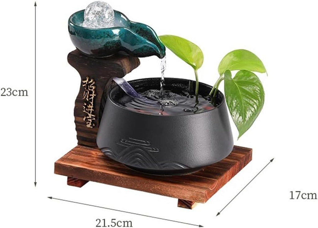 Tabletop Water Fountains Indoor Tabletop Fountain Decor Decor(Gris)
