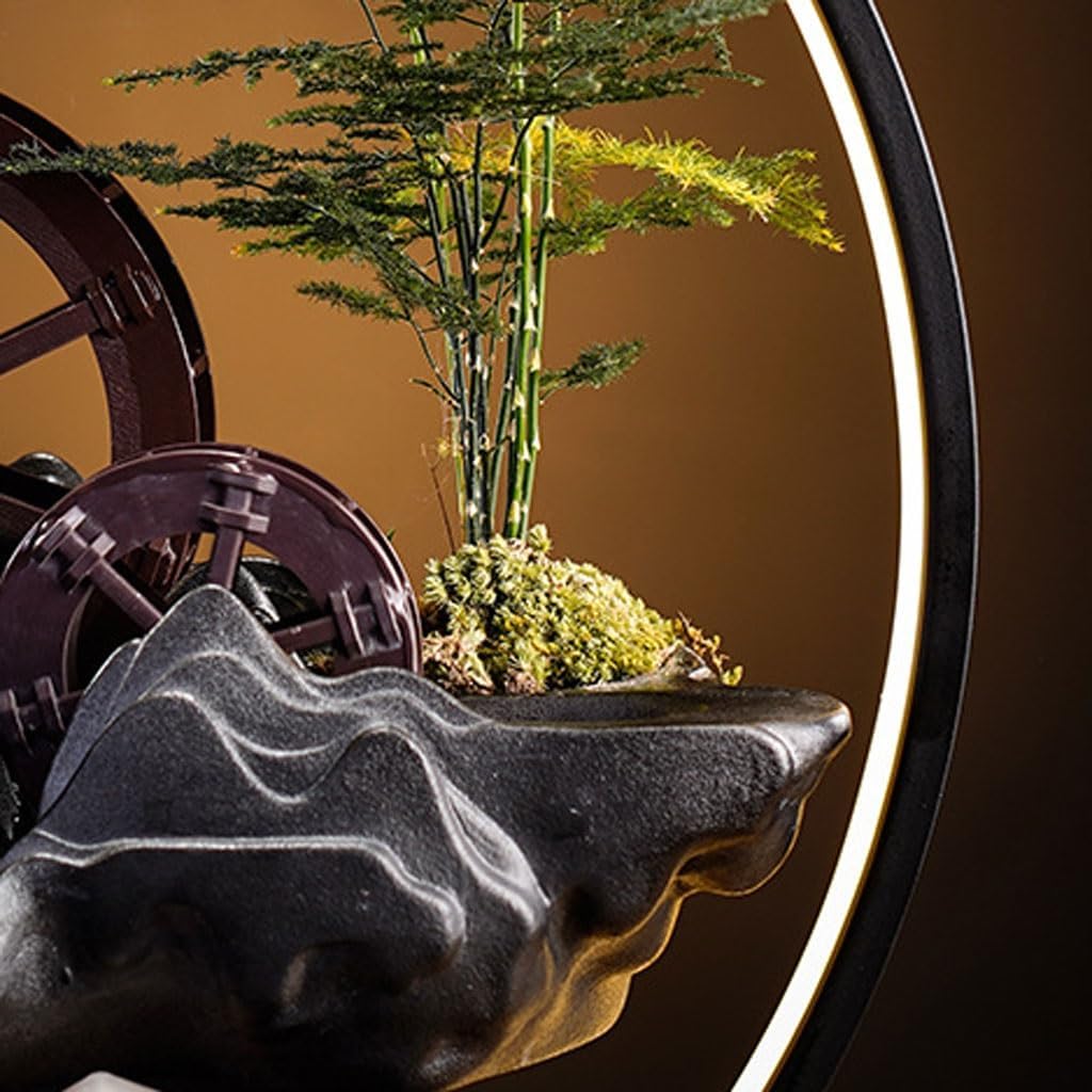 GUERNSEY Tabletop Fountain Chinese Desktop Fountain Ornaments Circulating Water Living Room Office Desktop Decoration Study Desktop Ornaments Indoor Fountain
