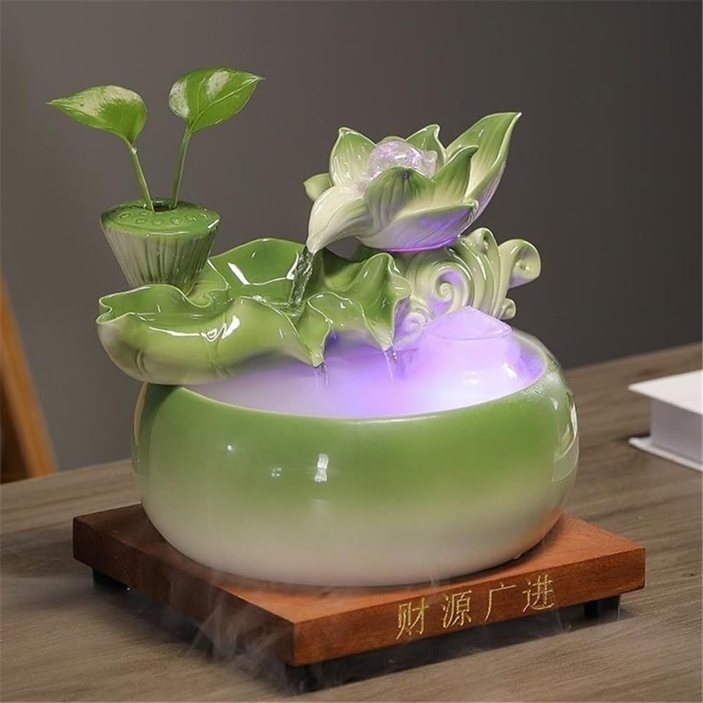 Tabletop Ceramic Fish Tank Tabletop Fountain with Feng Shui Ball for Indoor and Home Decoration Decor