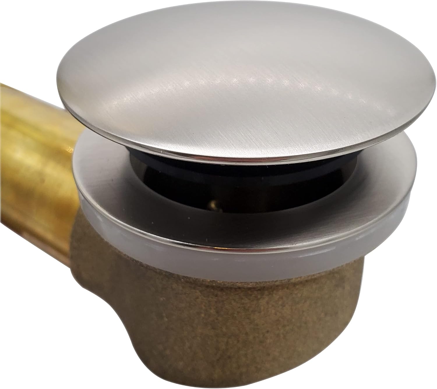 Westbrass D398R-50-07 1-1/2' NPSM Coarse Thread Mushroom Tip-Toe Bathtub Drain Stopper, Satin Nickel (50-Pack)
