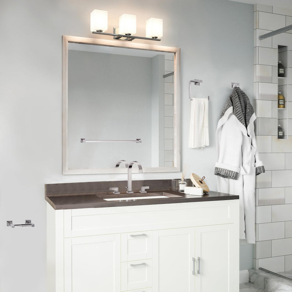 HomeStock Bathroom Hardware Set - 4 Piece Polished Chrome Accessory Kit