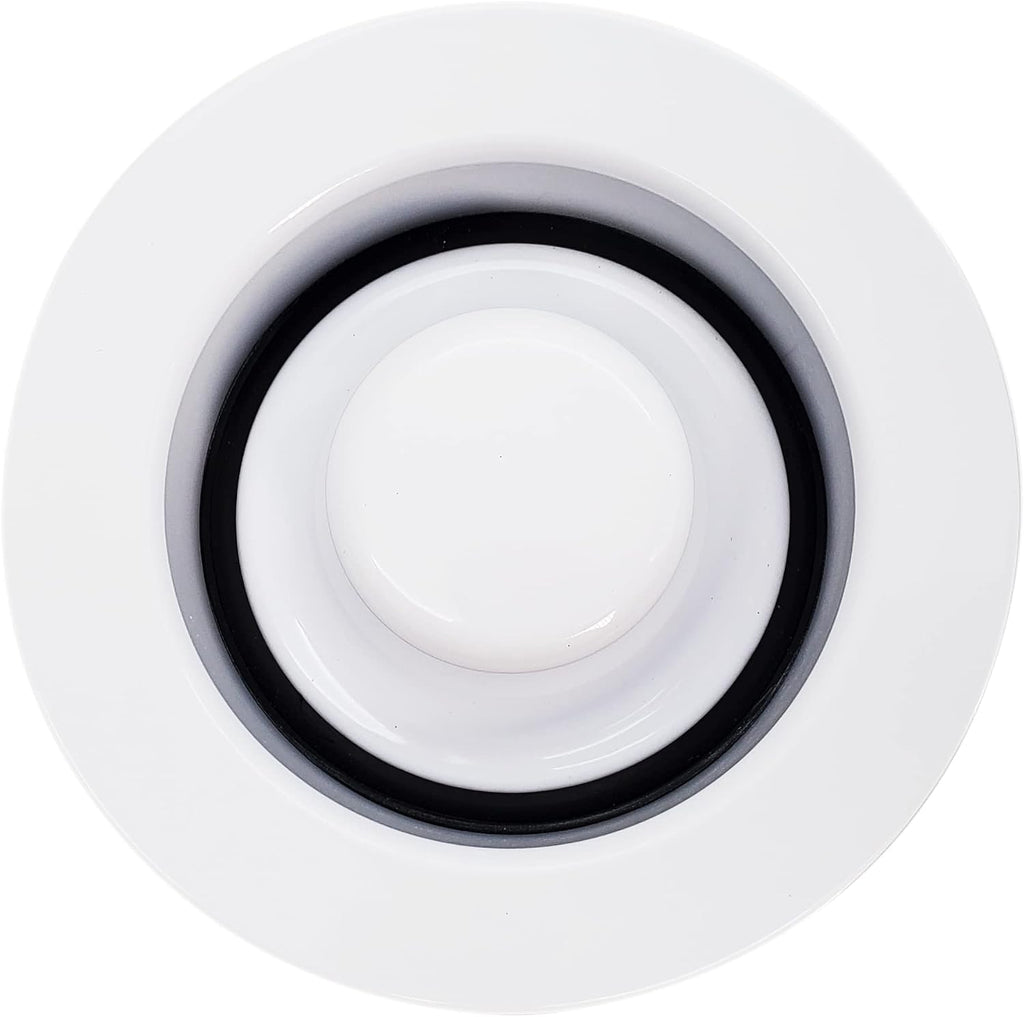 Westbrass CO2185-50 Combo Pack 3-1/2' Post Style Large Kitchen Sink Basket Strainer and Waste Disposal Drain Flange with Stopper, Powder Coat White