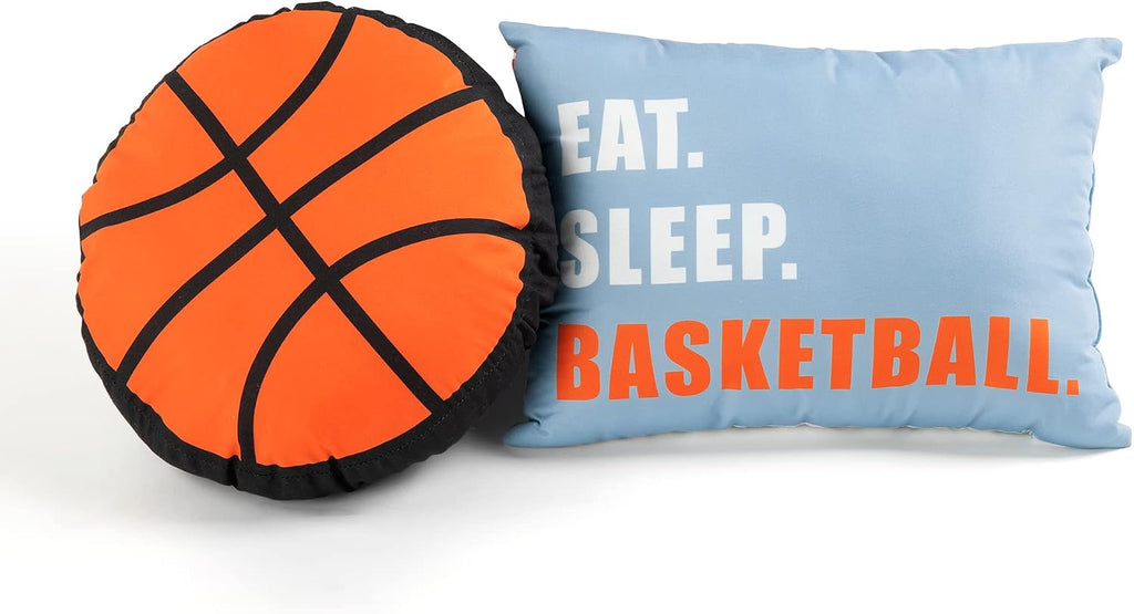 Lush Decor Basketball Game Reversible Quilt Queen Size 5 Piece Set, Full/Queen Navy - Kids Bedding Set - Queen Size Quilt - Sports Décor