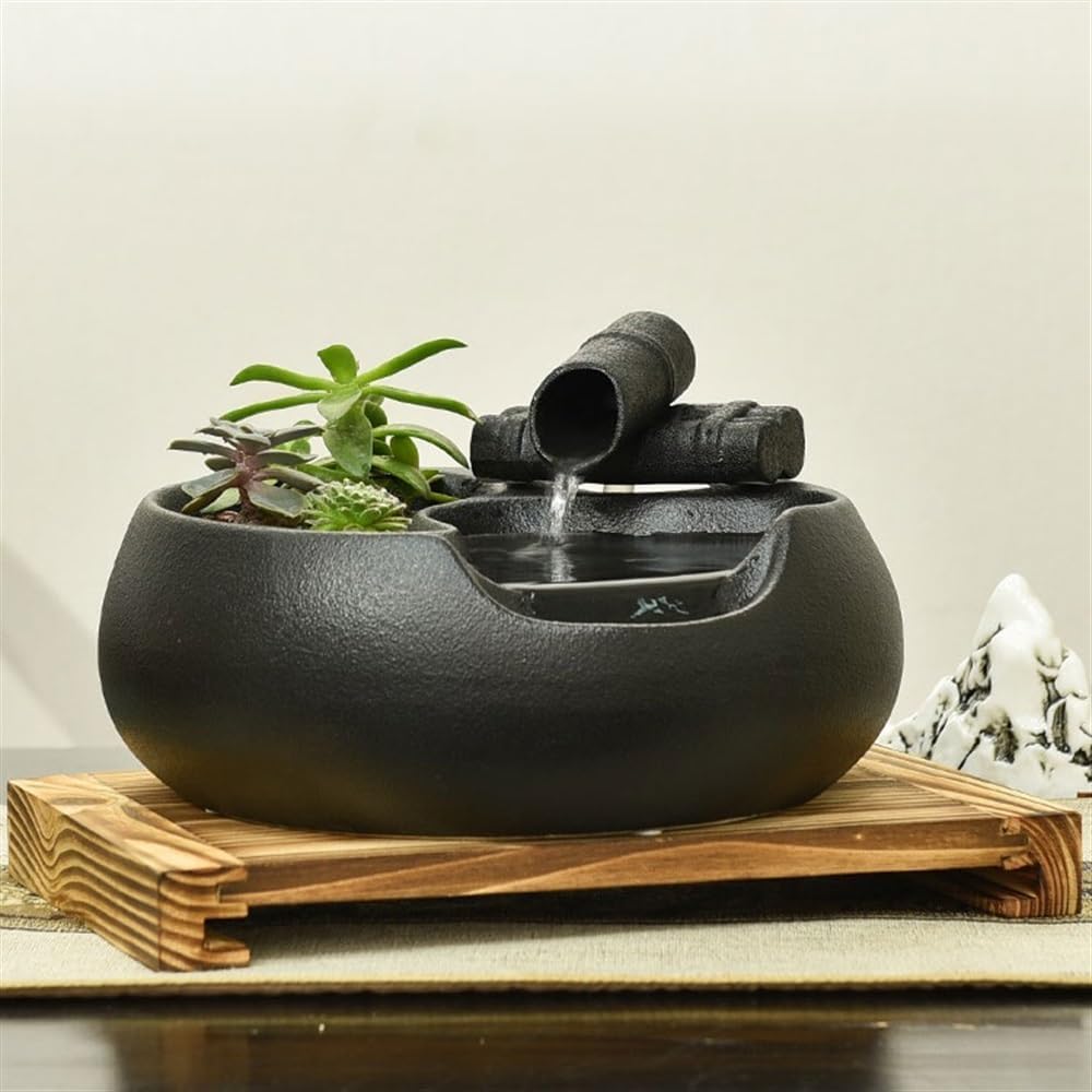 GLigeT Tabletop Fountain Creative Water Fountain Home Living Room Fortune Feng Shui Ornaments Indoor Office Desk Water Decorations Water Fountain Decor