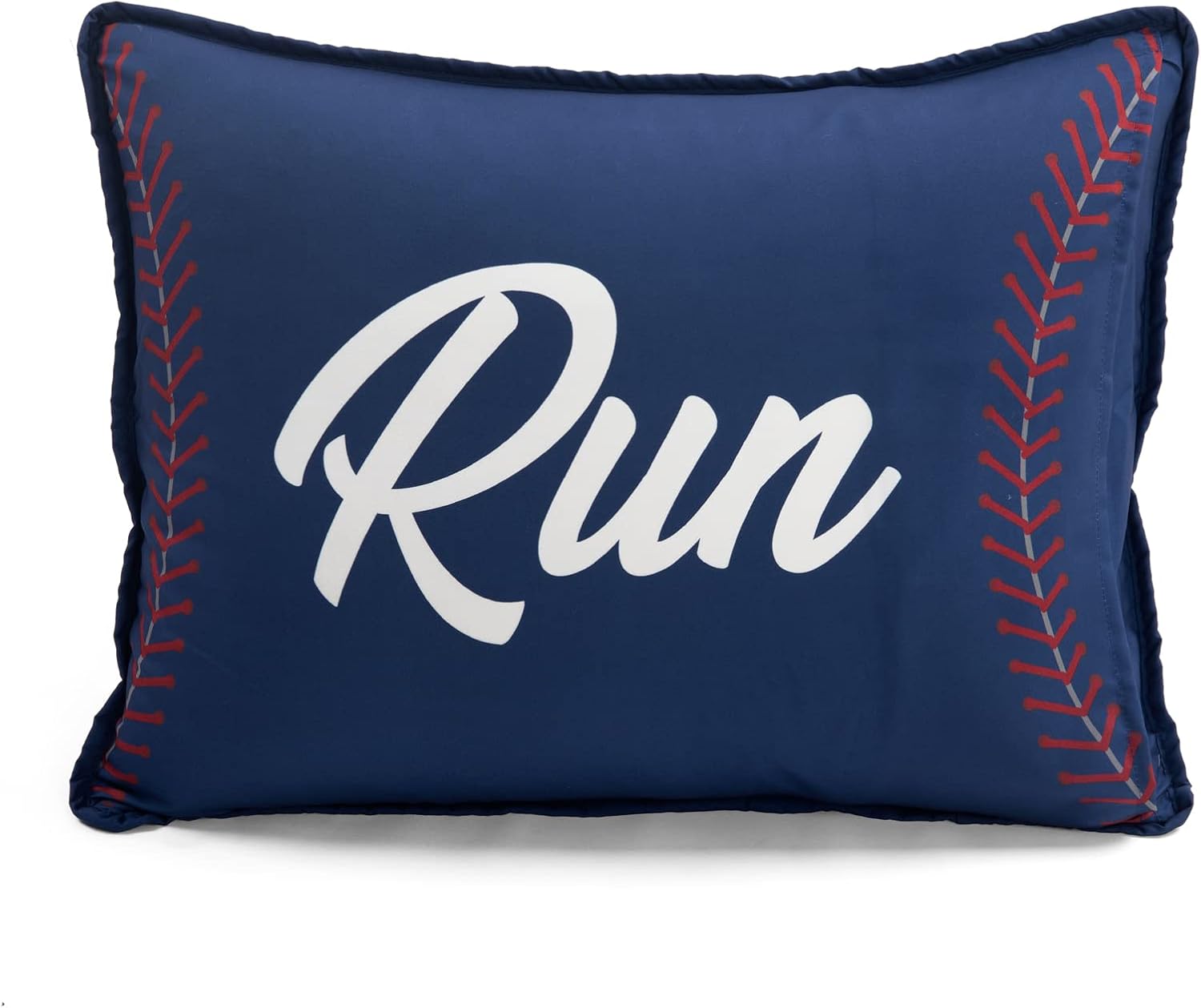 Lush Decor Baseball Game Reversible Quilt Queen Size 5 Piece Set Full/Queen Navy & Gray - Kids Bedding Set Full Quilt - Sports Decor - Baseball Bedding