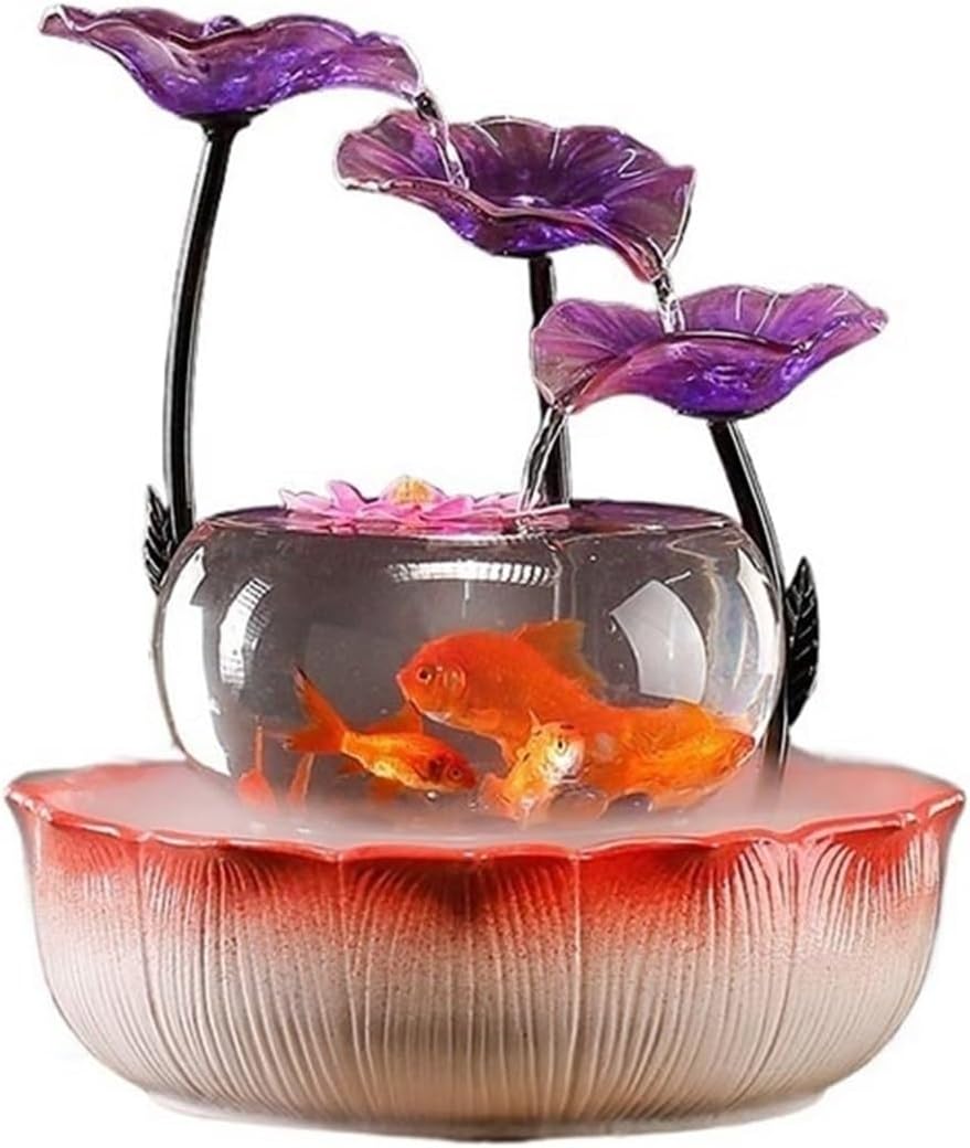 Tabletop Indoor Tabletop Fountains, Luxury-Style Fish Tank Water Ornament Home Office Desktop Decorations Decor