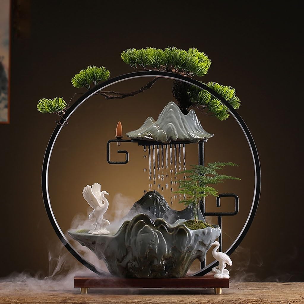 GUERNSEY Tabletop Fountain Tabletop Fountains Creative Water Fountain Ornaments Home Living Room Desktop Decoration Fountain Indoor Waterfall Feature Indoor Fountain