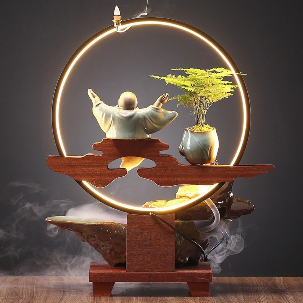 GUERNSEY Tabletop Fountain Chinese Creative Water Ornaments Tea Room Decoration Desktop Fountain Ornaments Office Fountain Desktop Ornaments Tabletop Fountains Indoor Fountain