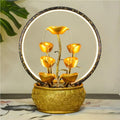 Gold Money Tree Feng Shui Tabletop Fountain with LED Light and Automatic Pump, Wealth Luck Indoor Waterfall Decor, Resin Desktop Water Feature for Home Office Zen Relaxation(Small)