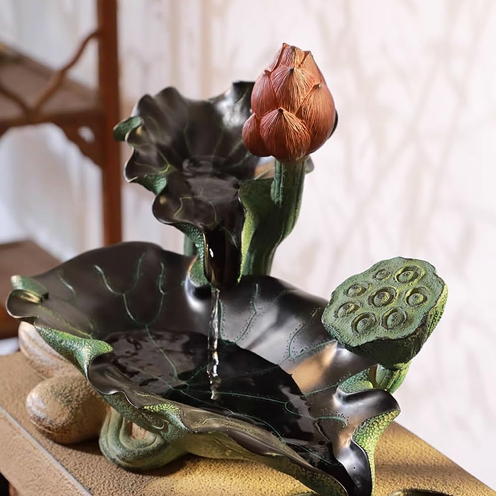 GRFIT Indoor Fountain Relaxing Tabletop Fountain with Running Water for Decorating Living Room and Entrance. Table Fountain