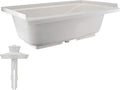 RecPro Bathtub | Durable Replacement 40' x 24' | Camper Trailer RV Tub | Alpha | Tub | Parchment or White (White - with Drain Stopper)