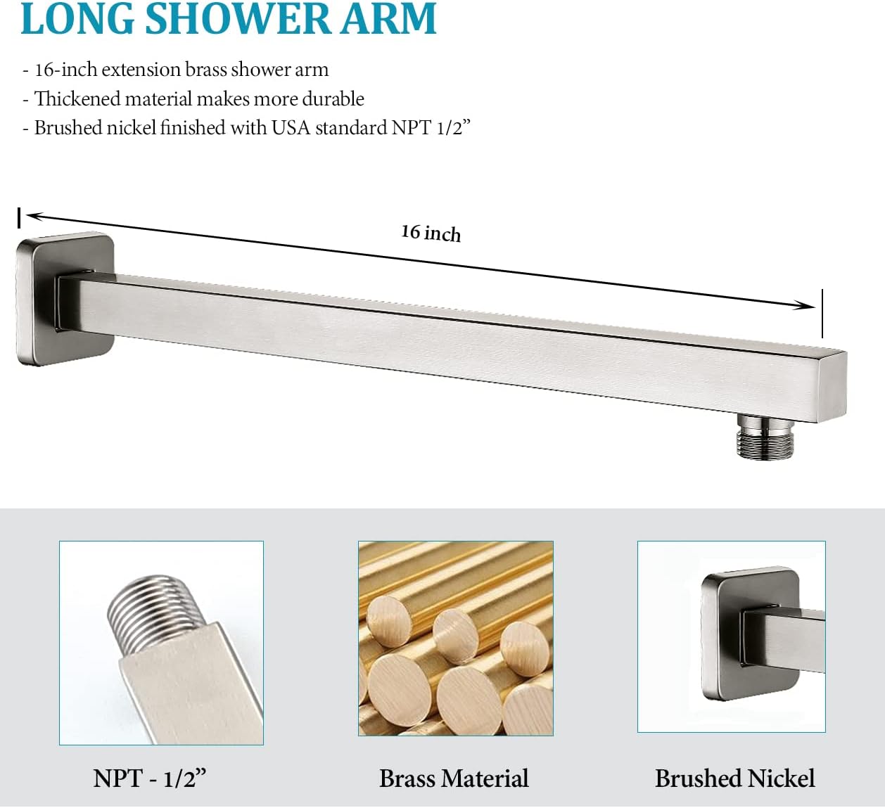 Shower System with Tub Spout 10 Inch Overhead Shower 4 Setting Handheld Spray Rough In Pressure Balance Valve Body with Trim Kit Wall Mounted Rainfall Bathtub Shower Faucet Set (Brushed Nickel)