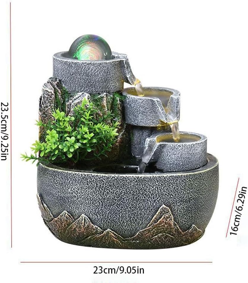 GUERNSEY Tabletop Fountain Water Wheel Water Fountain Decorative Ornaments Desktop Living Room Circulating Water Study Desktop Fountain Indoor Fountain