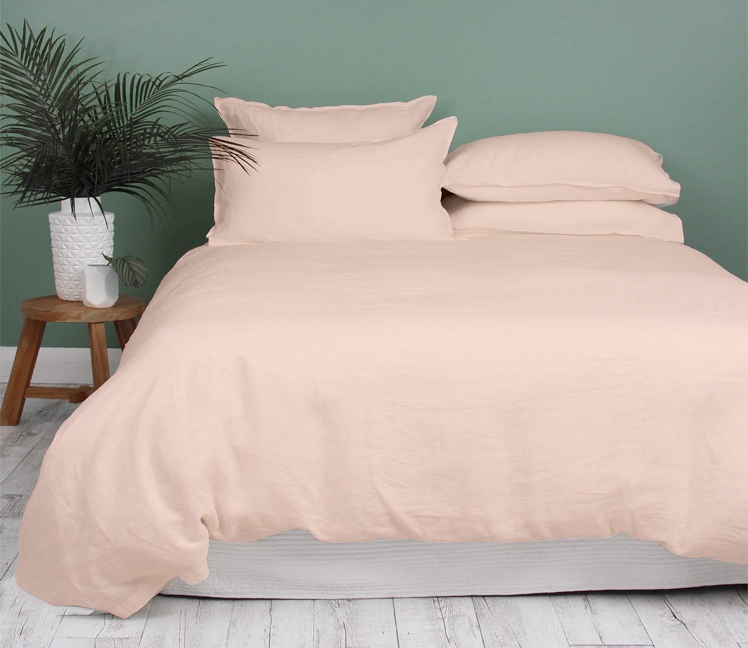 Kamas Solid Duvet Cover Sets 5 Pieces Twin/Twin XL Blush Duvet Cover Set 100% Egyptian Cotton 1000 Thread Count with Zipper Corner Ties Luxurious Quality