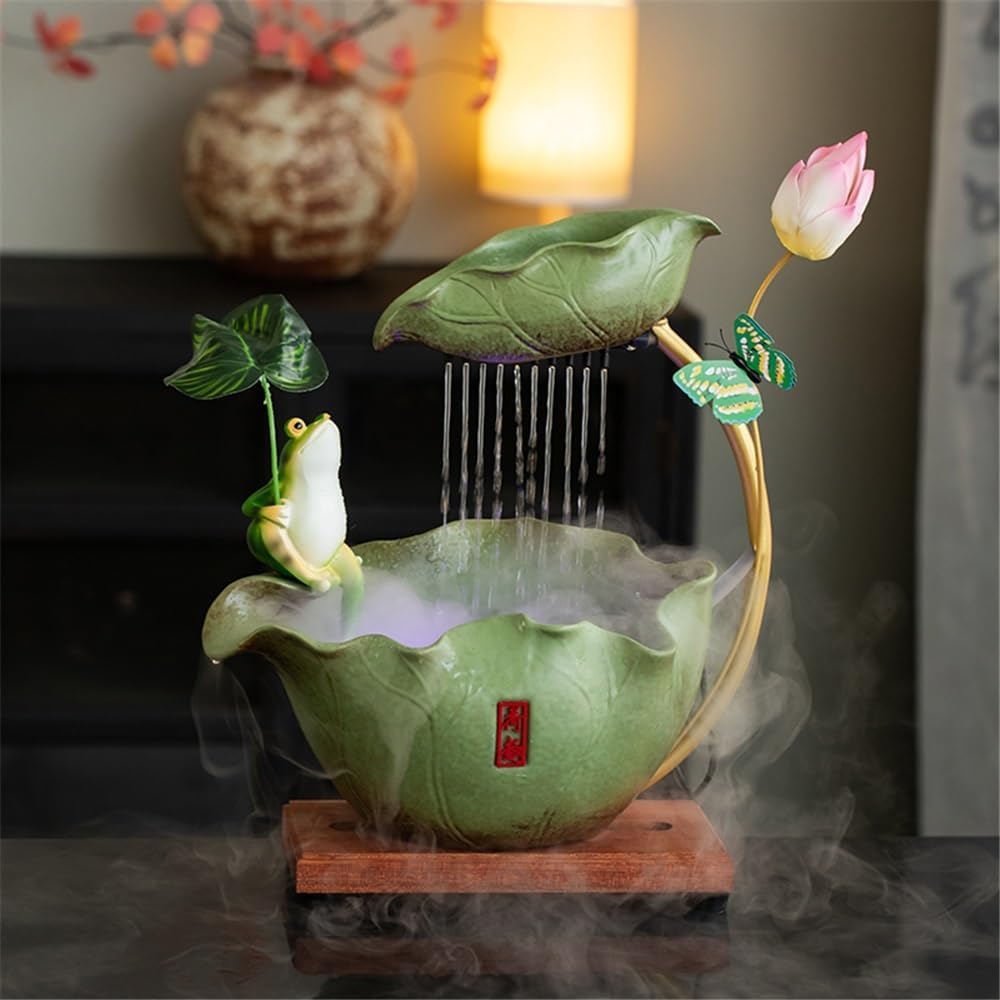 GRFIT Indoor Fountain Tabletop Relaxation Fountain with Decorative Running Water for Living Room and Office Desk. Table Fountain