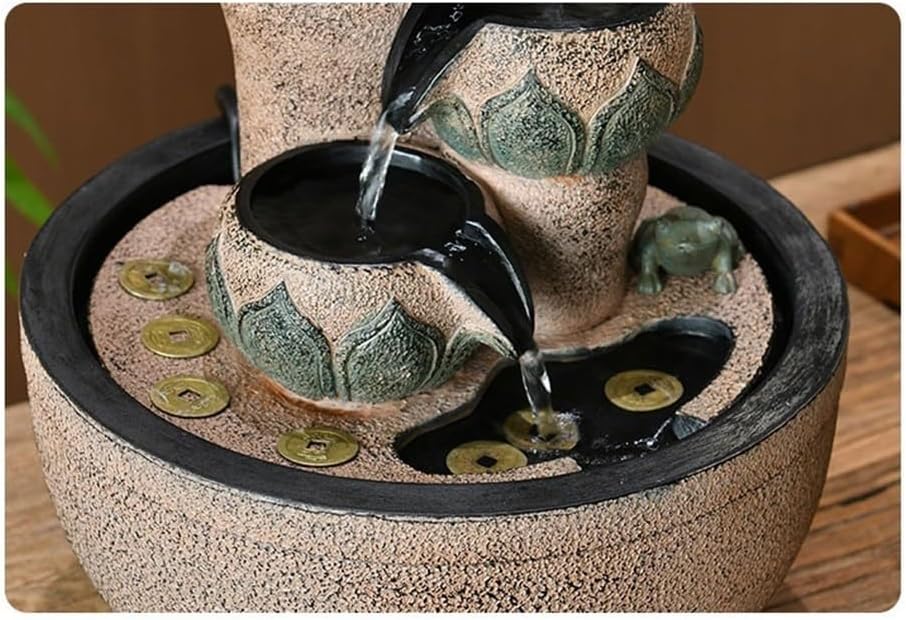 GLigeT Tabletop Fountain Attract Wealth Simple Feng Shui Ball Desktop Fountain Streaming Water Ornaments Home Living Room Circulating Water Business Gifts Water Fountain Decor