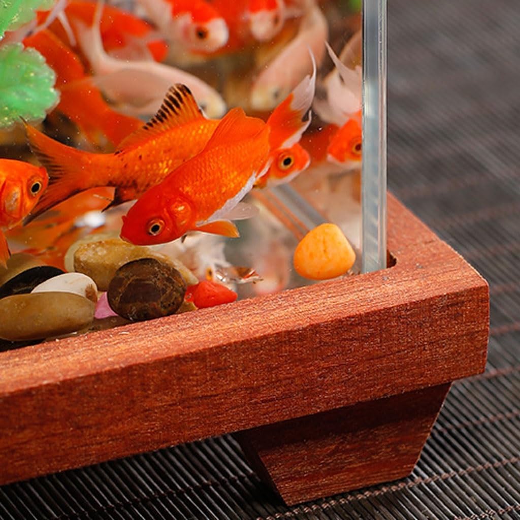 GUERNSEY Tabletop Fountain Tabletop Fountains Chinese Style Entrance Glass Fish Tank Ornaments Creative Flowing Water Table Fountain Ornaments Office Decorations Indoor Fountain