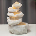 Desktop Fountain Indoor Tabletop Fountain with LED Lights, Decorative Layered Rocks and Waterfall Design, Calm and Soothing Water Sounds Water Fountain Outdoor (Beige)