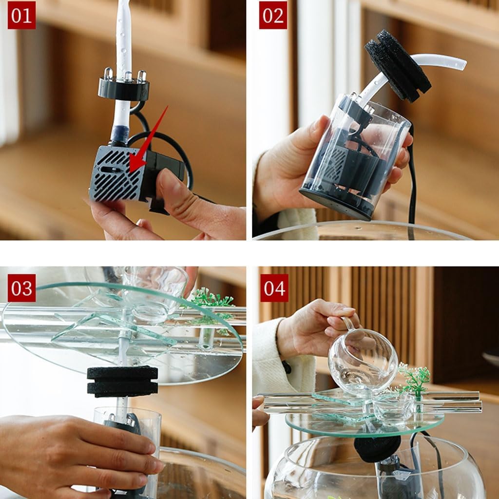 GUERNSEY Tabletop Fountain Tabletop Fountains Tea Room Desktop Glass Fish Tank Creative Circulating Water Ornaments Living Room Desktop Fountain Decoration Ornaments Indoor Fountain
