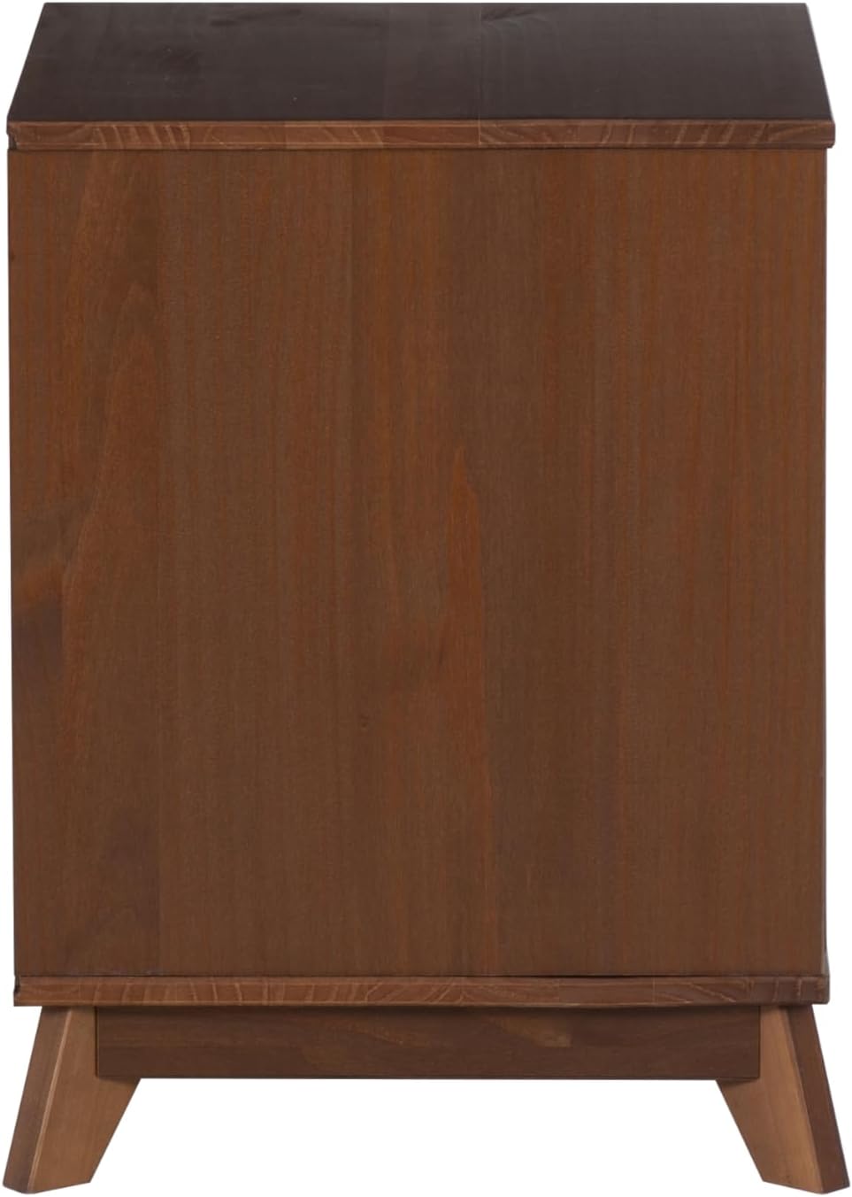 Powell Fordham Walnut Solid Pine Wood Twin Sized Platform Bed and Two Drawer Nightstand