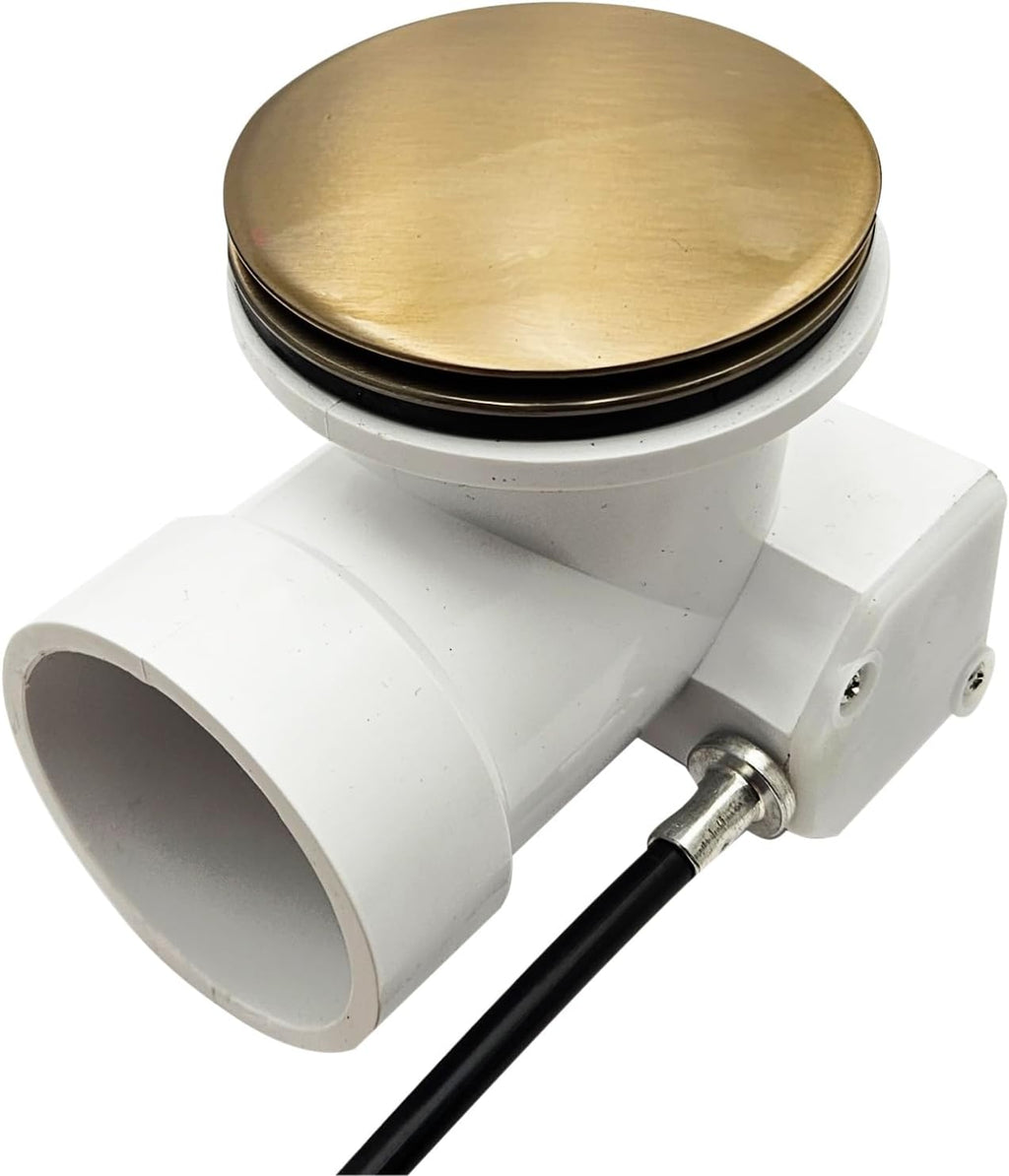 Westbrass A50P35BJ-19 1-1/2' Sch. 40 PVC 35' Cable Driven Bath Waste Kit with Ball Joint Head and Brass Trim Drain Kit, Champagne Bronze