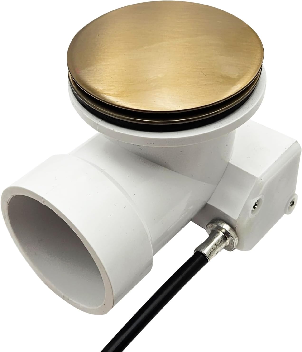 Westbrass A50P35BJ-19 1-1/2' Sch. 40 PVC 35' Cable Driven Bath Waste Kit with Ball Joint Head and Brass Trim Drain Kit, Champagne Bronze