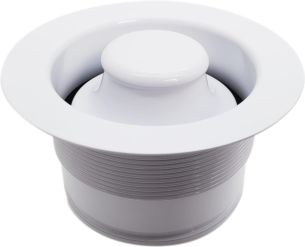 Westbrass CO2175-50 Combo Pack 3-1/2' Wing Nut Twist Style Large Kitchen Sink Basket Strainer and Waste Disposal Drain Flange with Stopper, Powder Coat Whte