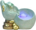 Tabletop Tabletop Fountain Resin Waterfall Fountains Water Feature Feng Shui Meditation Desktop Decor(Blue)