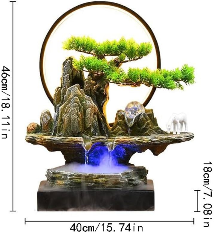 GUERNSEY Tabletop Fountain Tabletop Fountains Chinese-Style Living Room Circulating Water Ornaments Rockery Water Fountain Ornaments Office Desktop Decorations Indoor Fountain