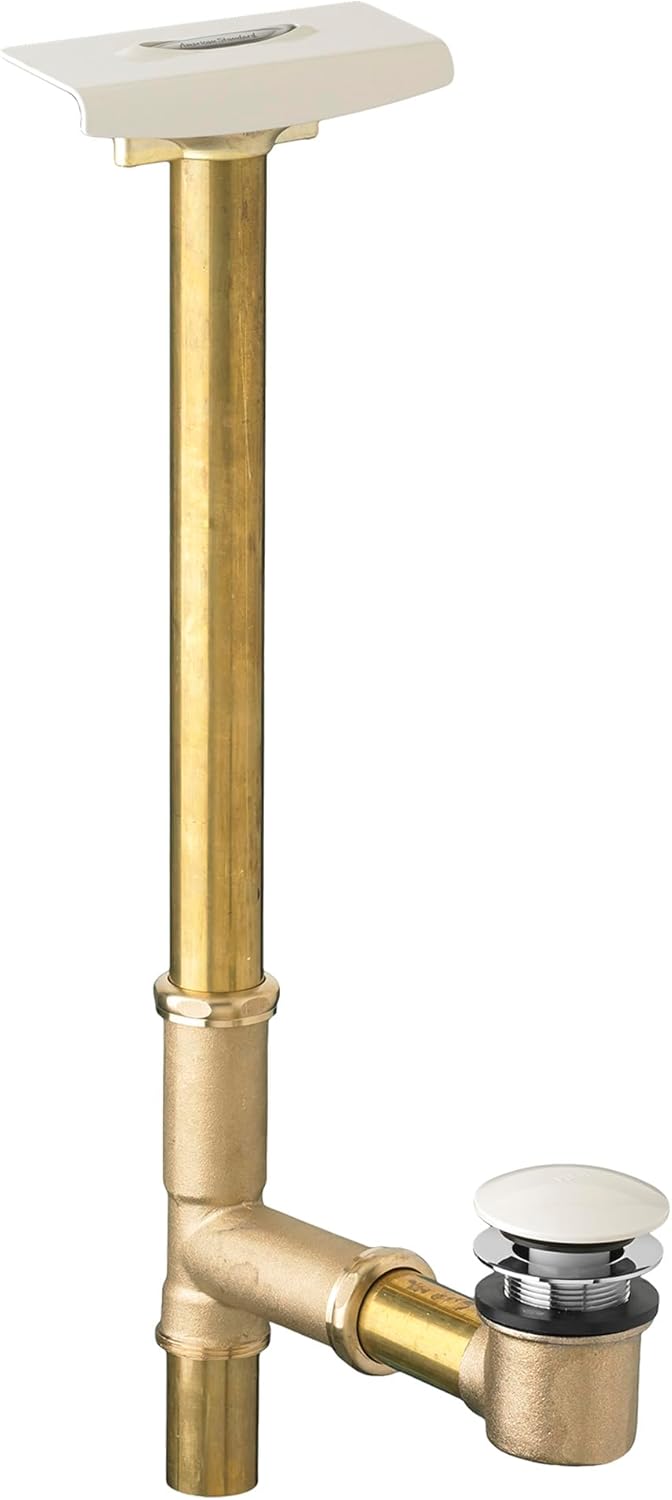 American Standard 1599.205.222 Deep Soak Max Drain with Unique Top-Mount Overflow, Allows 3-Inch Deeper Water Level, Linen