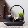 HIHELO Tabletop Fountain Tabletop Fountain Creative Living Room Ceramic Flowing Water Ornament Office Desktop Circulating Water Fountain Waterscape Indoor Fountain (Color : D)