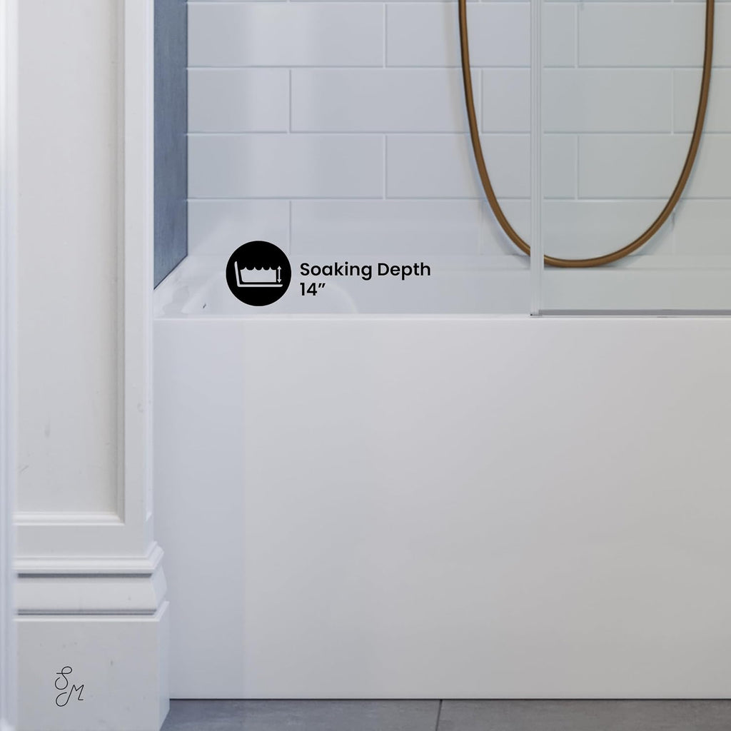 Voltaire 48' x 30' Left-Hand Drain Alcove Integrated Armrest Bathtub with Apron